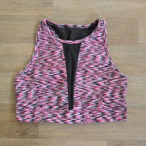 Calvin Klein Performance Wick Spacedye Pink Highneck Mesh Sport Bra Size Medium